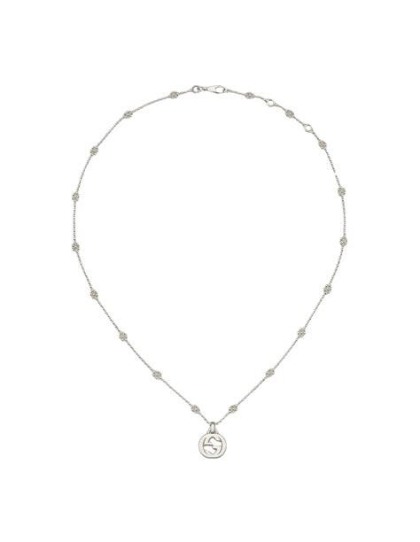 ciondolo collana gucci|Collana Gucci con ciondolo GG in argento .